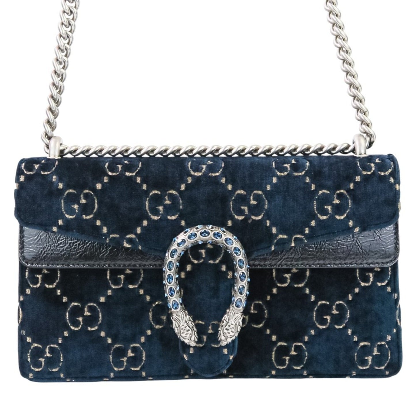 Gucci Navy Velvet Shoulder Bag ( )