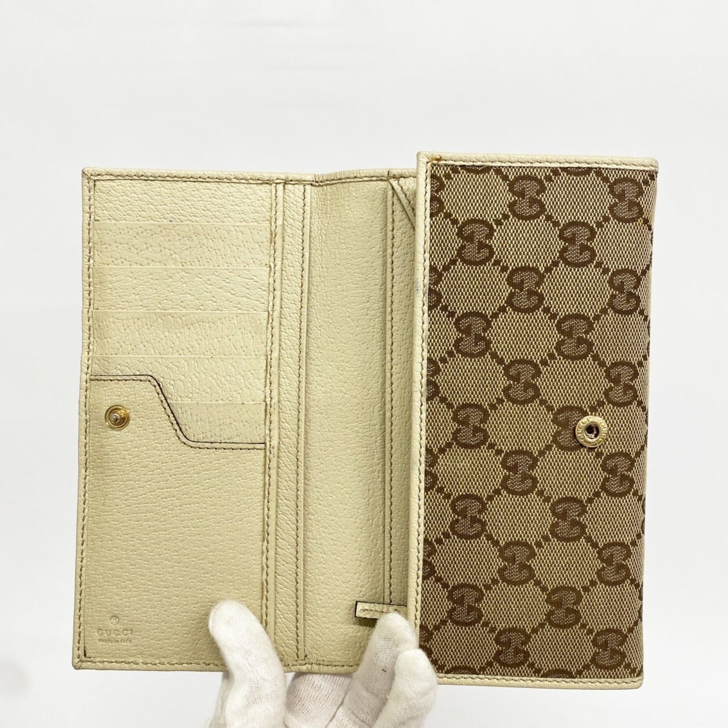 Gucci Brown Canvas Long Wallet (Bi-Fold) ( )