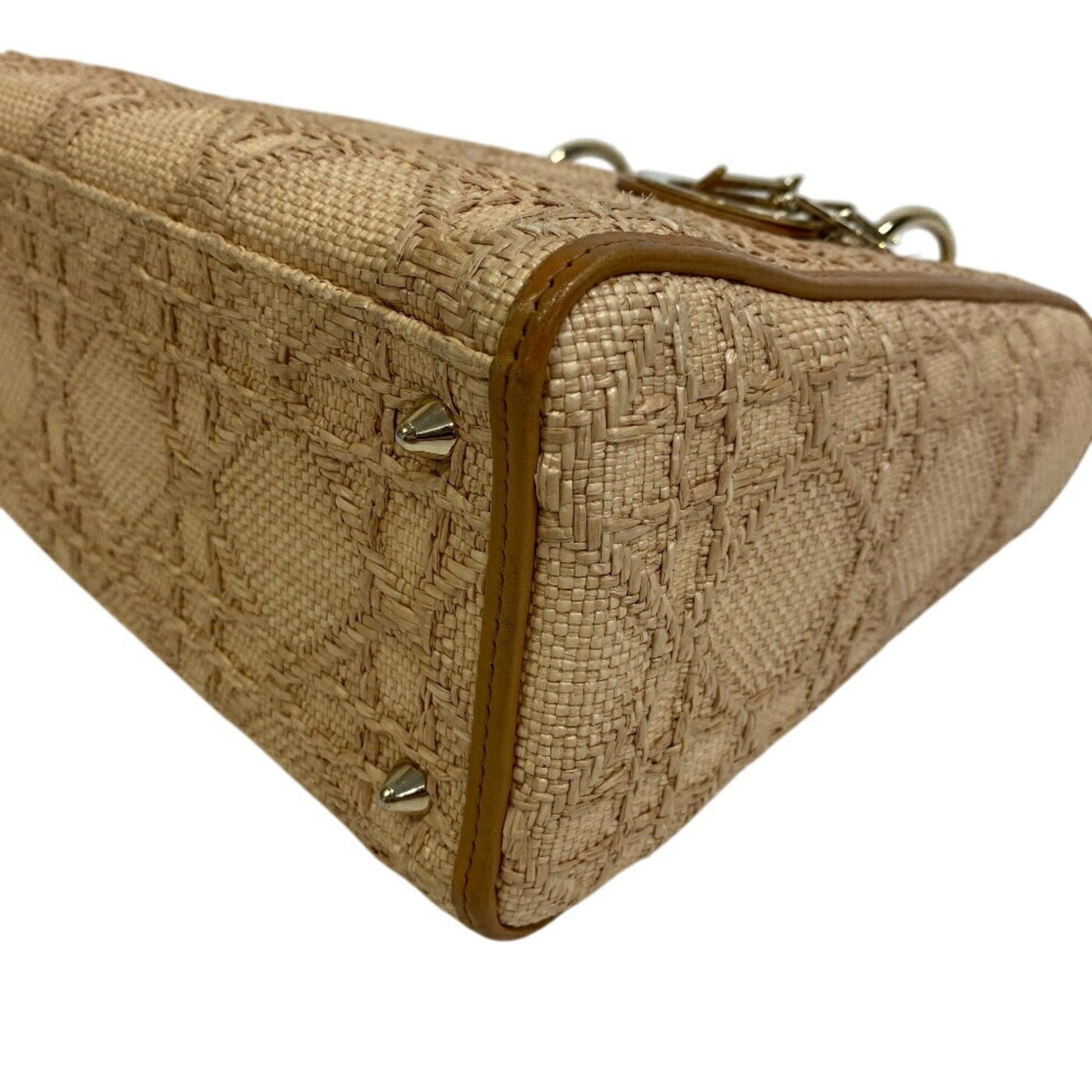 Christian Dior Beige Raffia Leather Shoulder Bag ()
