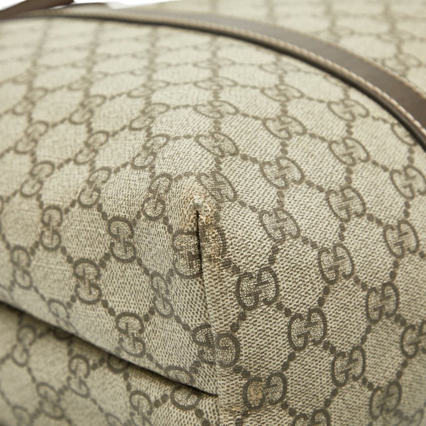 Gucci Beige Brown Pvc Leather Tote Bag ( )