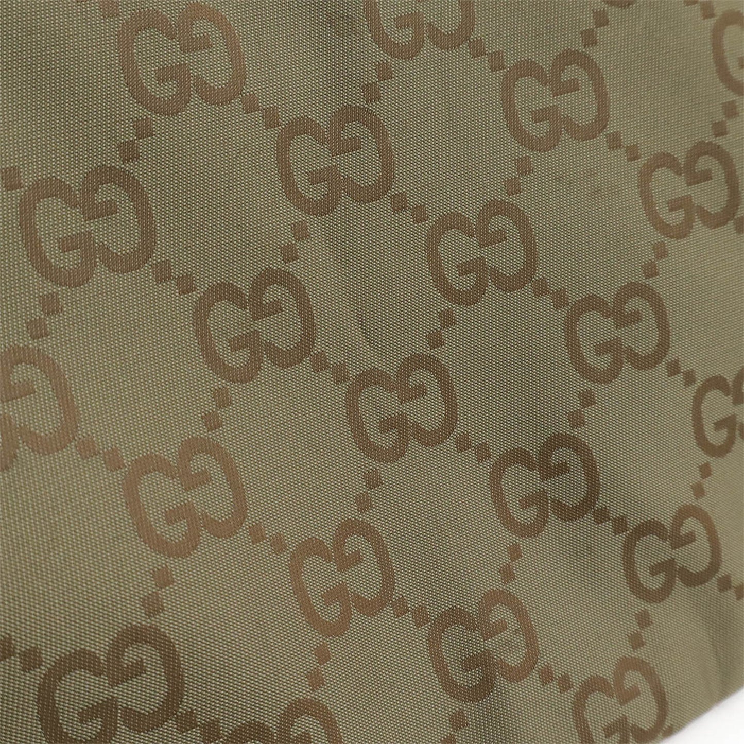 Gucci Green Khaki Nylon Leather Clutch Bag Pouch ( )