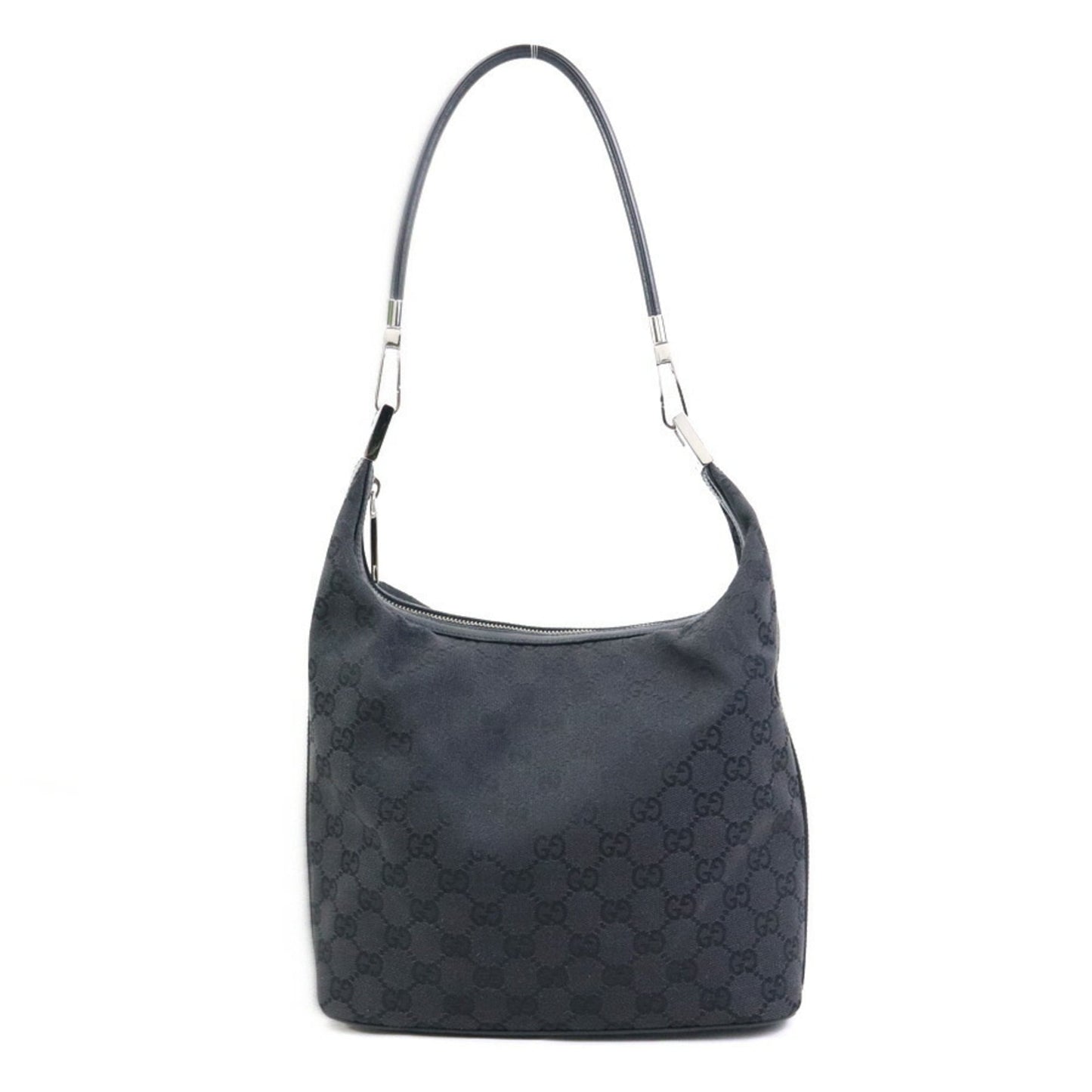 Gucci Black Gg Canvas Leather Shoulder Bag ( )