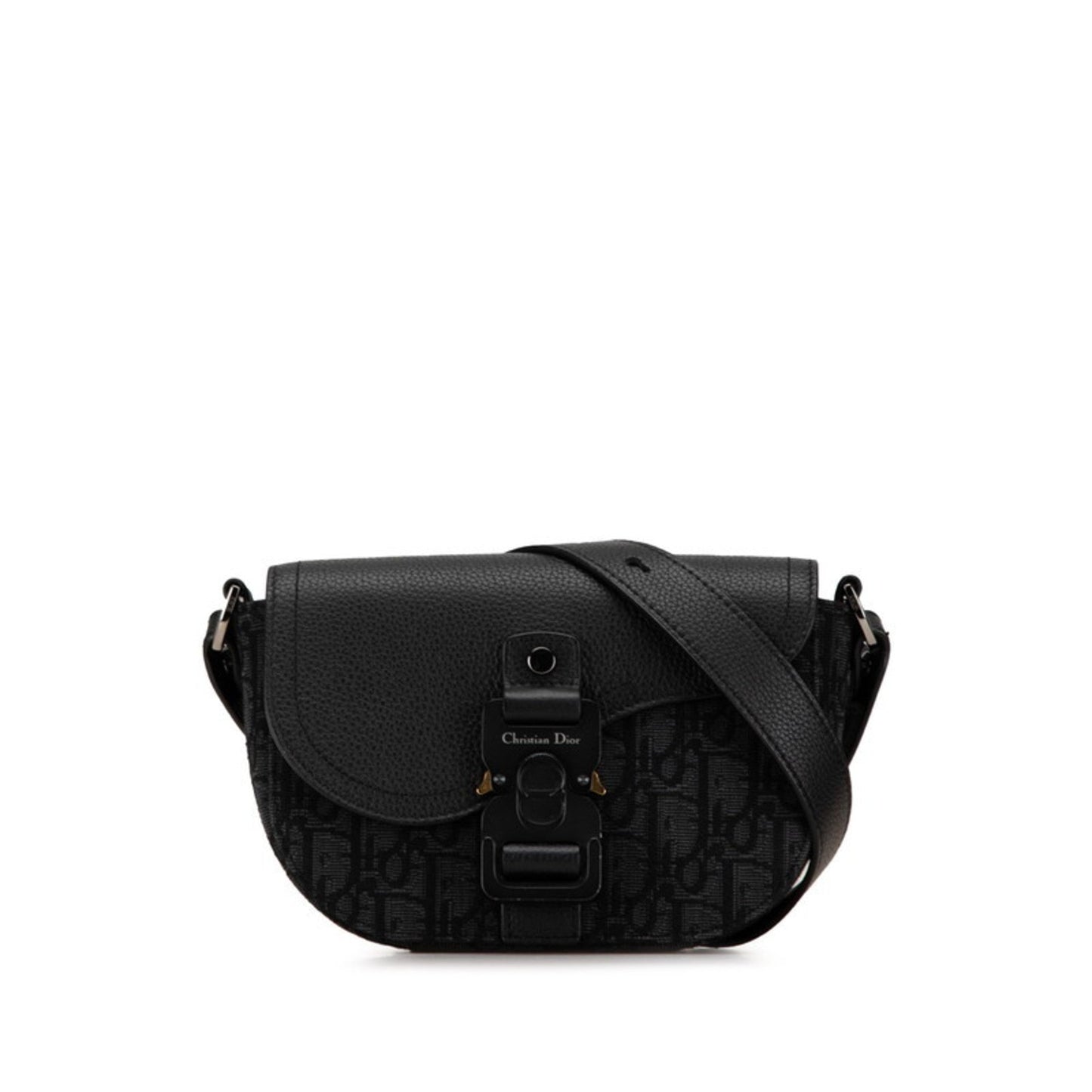 Christian Dior Black Canvas Leather Shoulder Bag ()