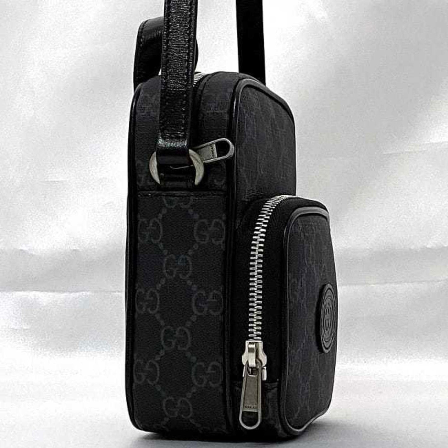 Gucci Black Pvc Leather Pochette Shoulder Bag ( )