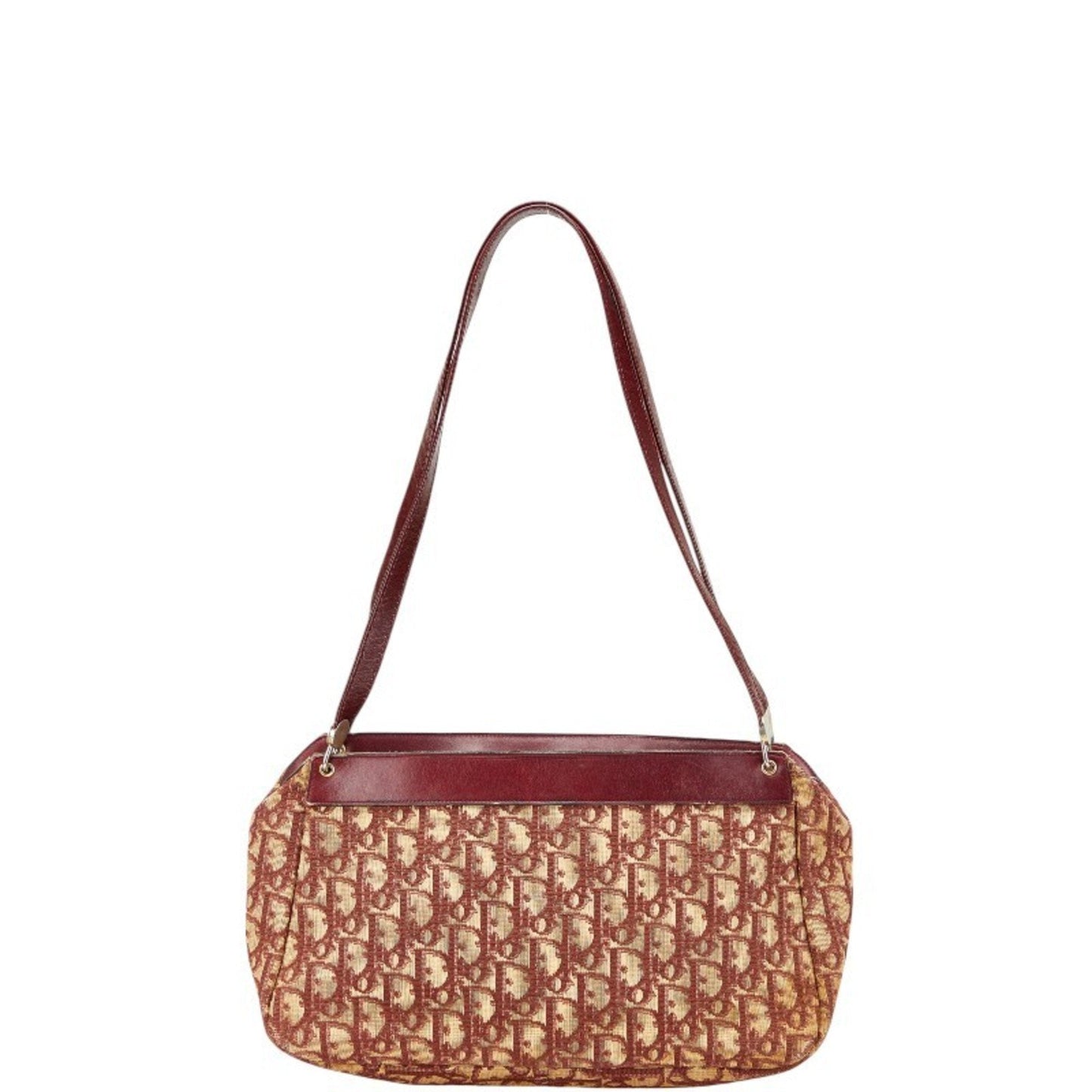 Christian Dior Trotter Red Brown Canvas Handbag Shoulder Bag ()