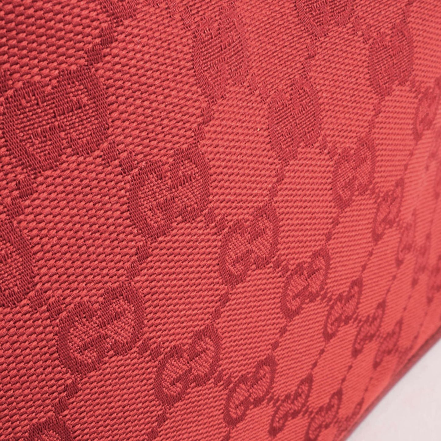 Gucci Red Color Canvas Leather Shoulder Bag ( )