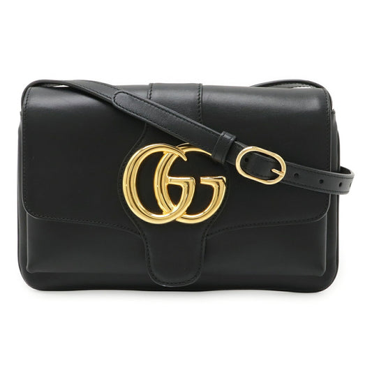 Gucci Gg Marmont Black Leather Pochette Shoulder Bag ( )