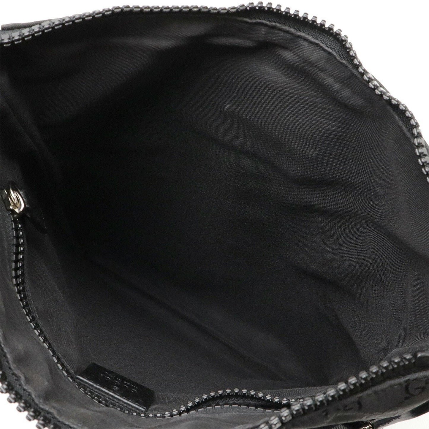Gucci Black Gray Nylon Leather Shoulder Bag ( )