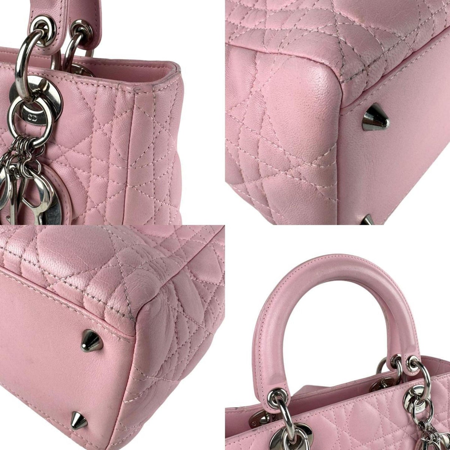 Christian Dior Pink Leather Handbag Shoulder Bag ()