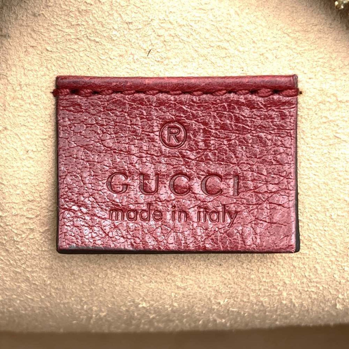 Gucci Gg Marmont Navy Red Color Suede Leather Shoulder Bag ( )