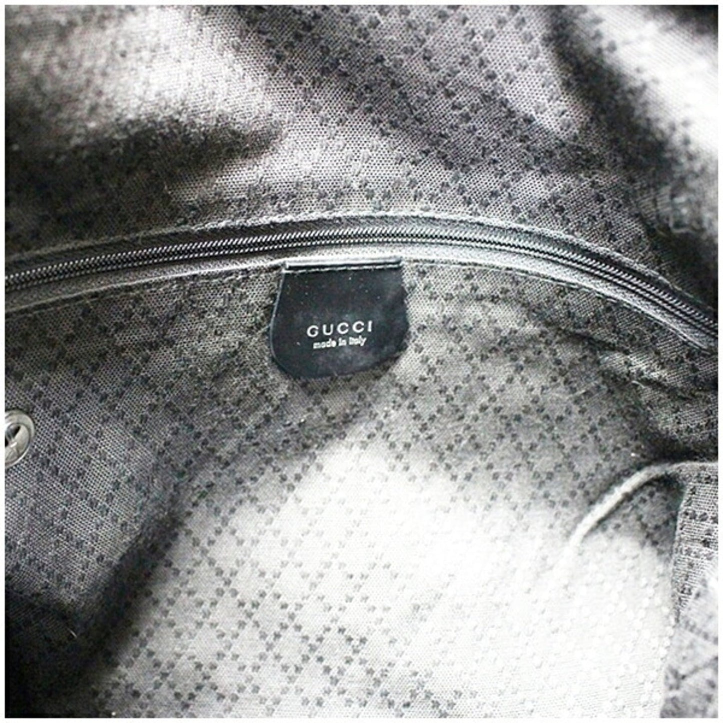 Gucci Black Dark Brown Nylon Handbag Shoulder Bag ( )
