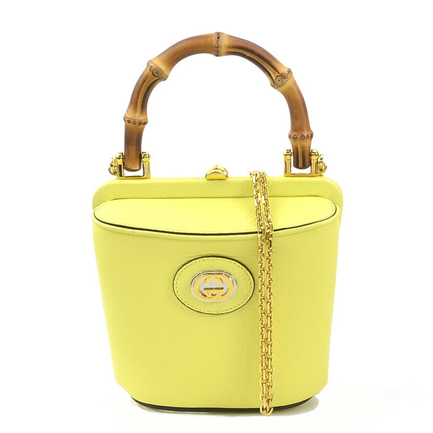 Gucci Yellow Leather Handbag Shoulder Bag ( )