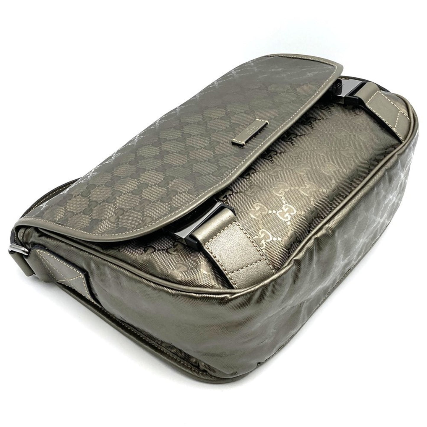 Gucci Gg ImprimÃ© Brown Metallic Gg ImprimÃ© Shoulder Bag ( )
