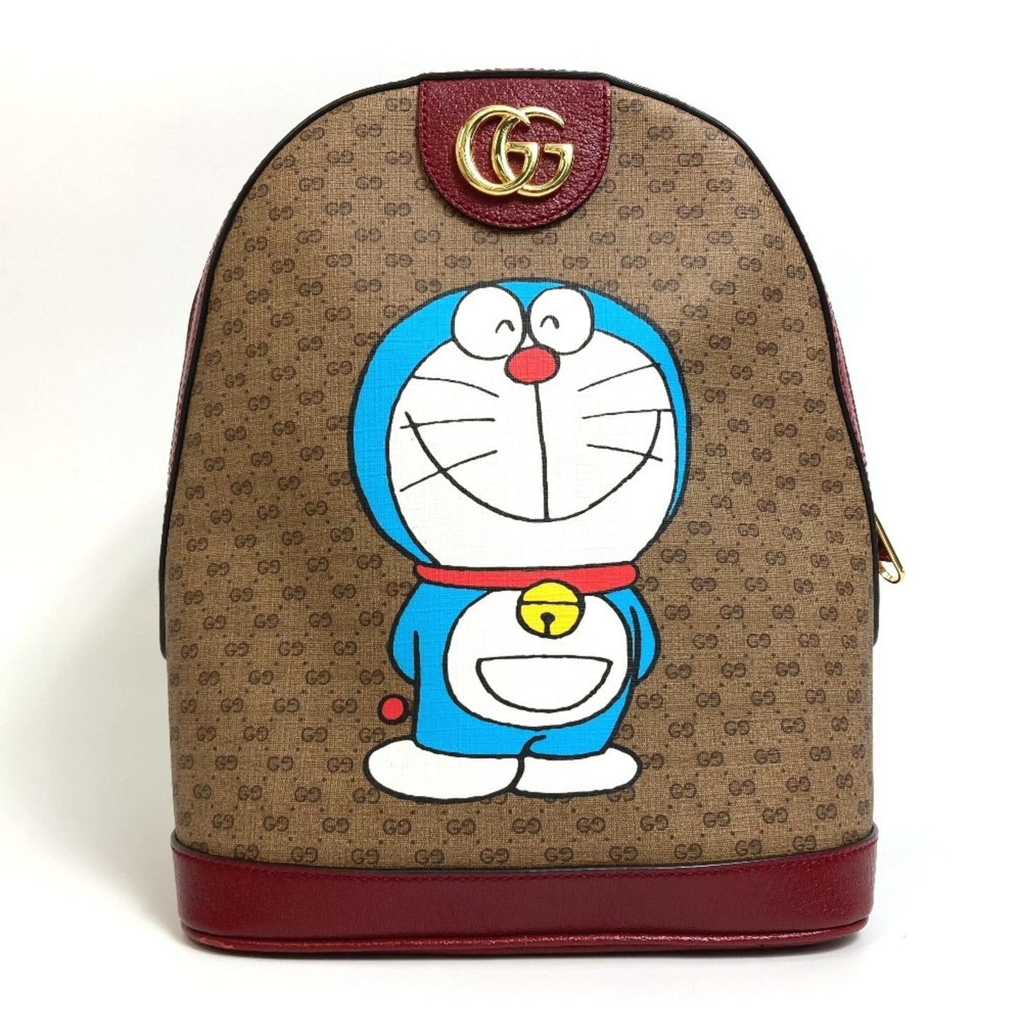 Gucci Beige Red Color Pvc Leather Backpack ( )