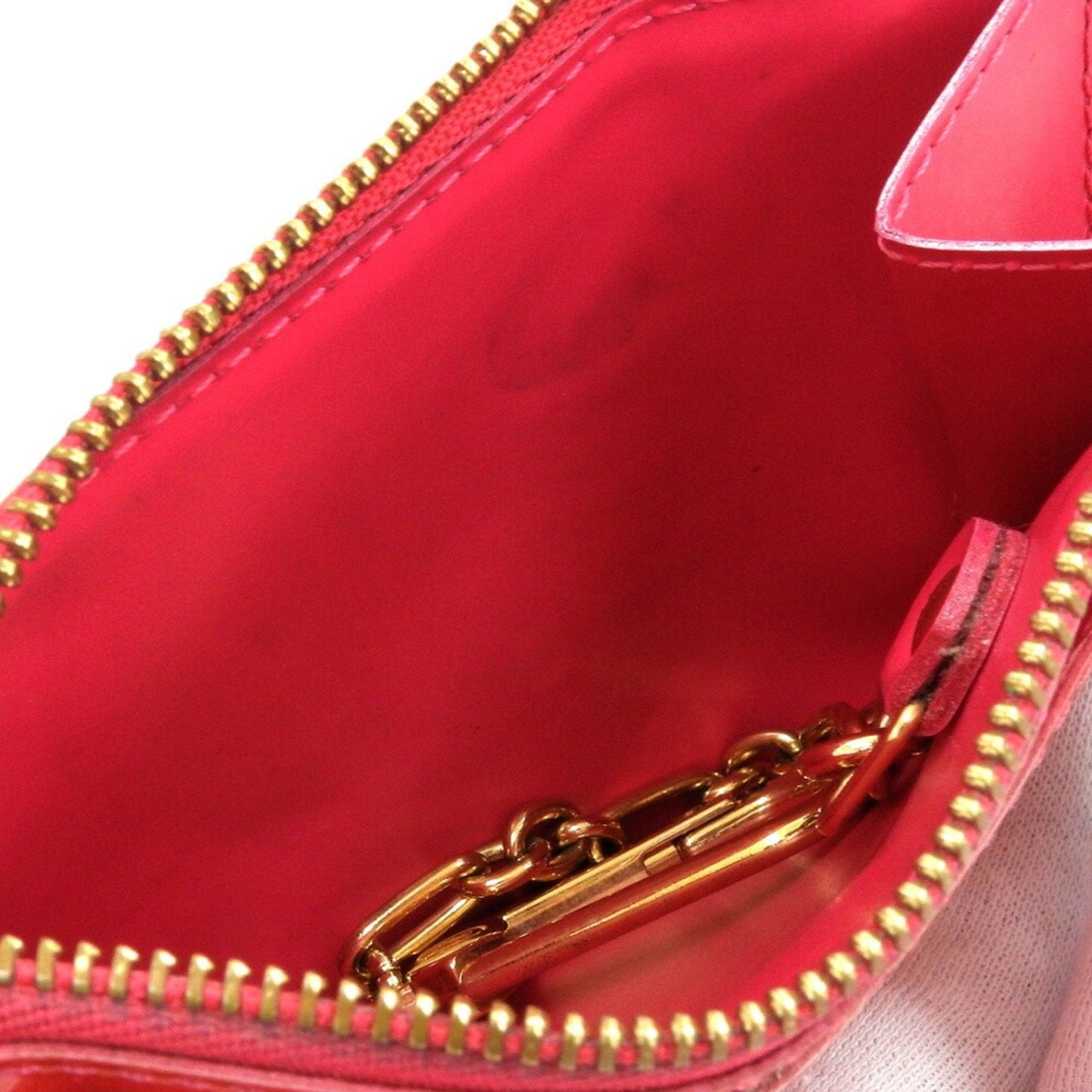 LOUIS VUITTON Monogram Verni Pochette Cle NM Coin Purse Case Rose Pop M93637