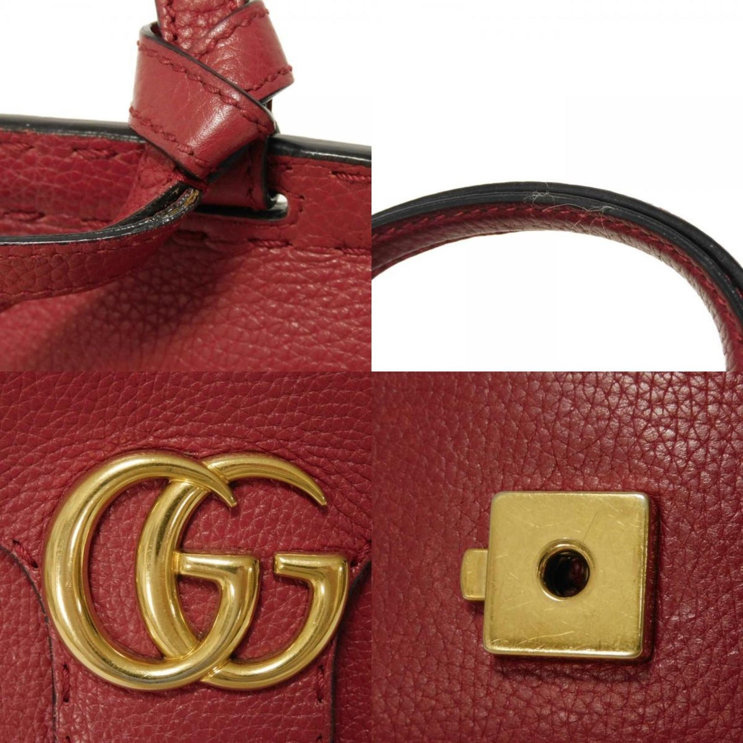 Gucci Gg Marmont Red Color Leather Handbag Shoulder Bag ( )