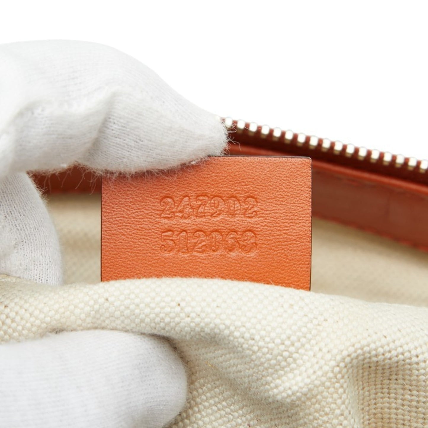 Gucci Beige Orange Canvas Leather Handbag Shoulder Bag ( )