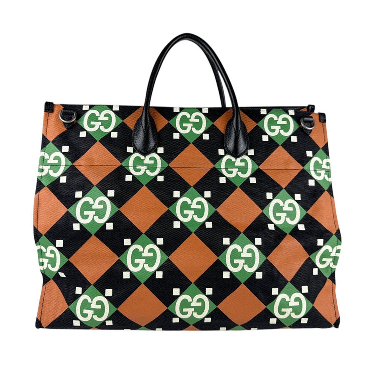 Gucci Multi-Color Coated Canvas Leather Handbag Shoulder Bag ( )