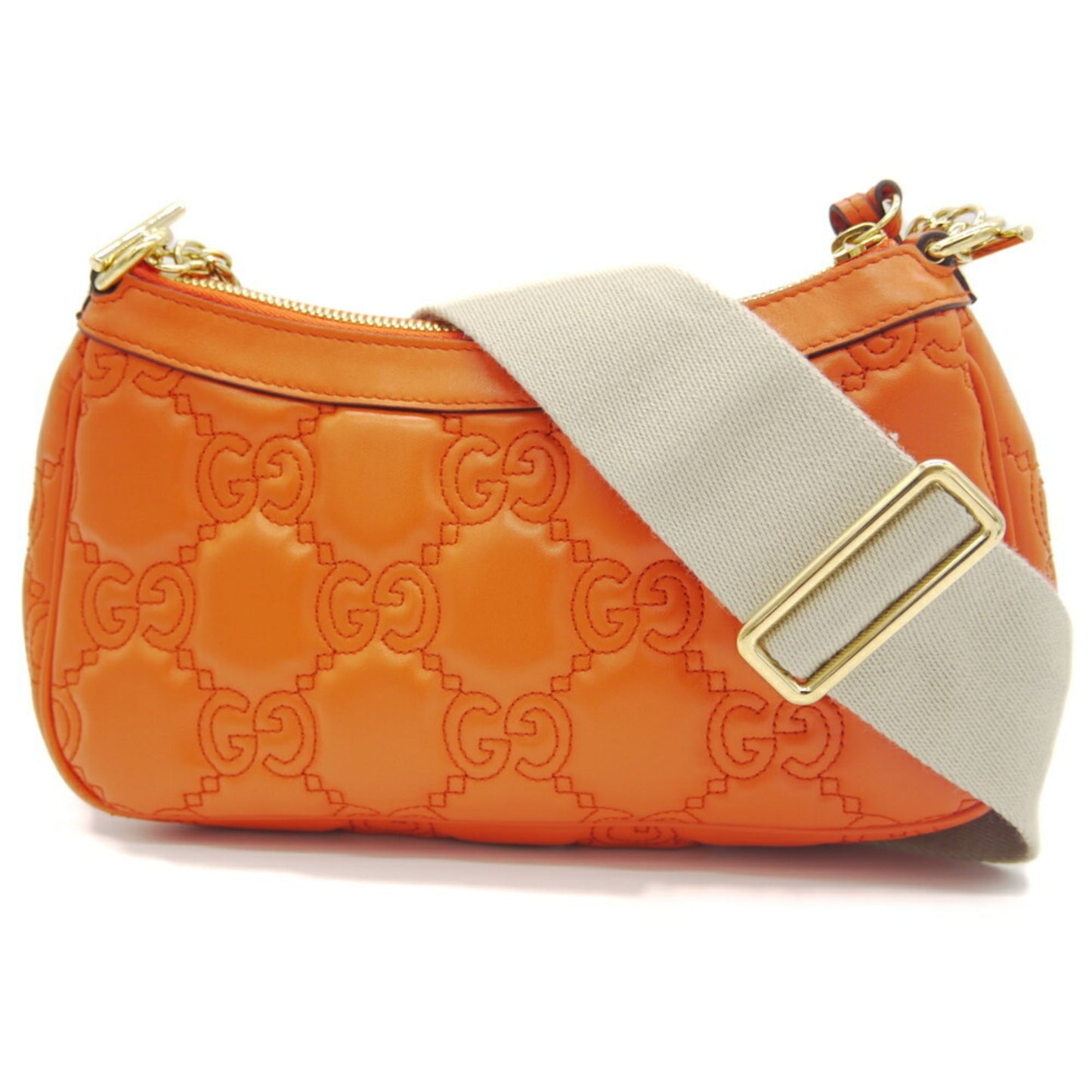 Gucci Orange Leather Handbag Shoulder Bag ( )