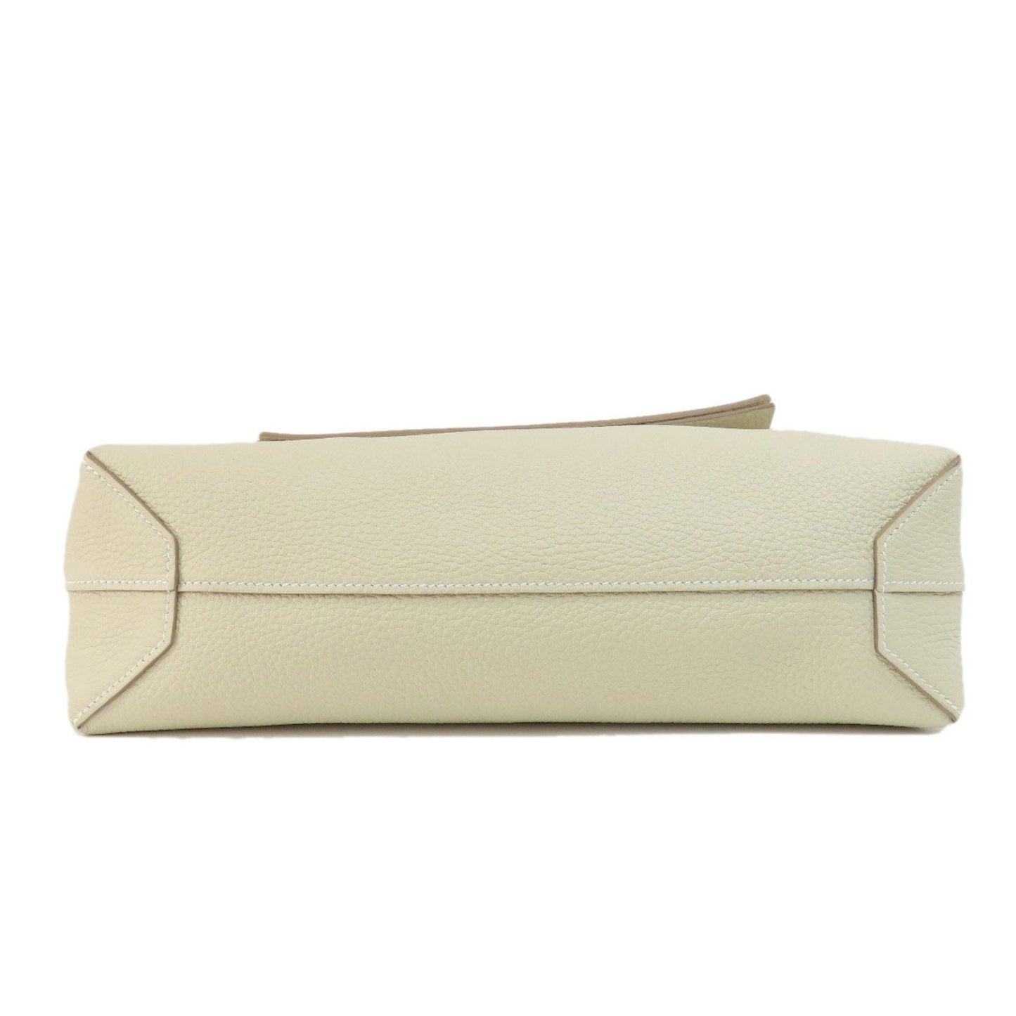 Hermes White Taurillon Clemence Leather Tote Bag ( )