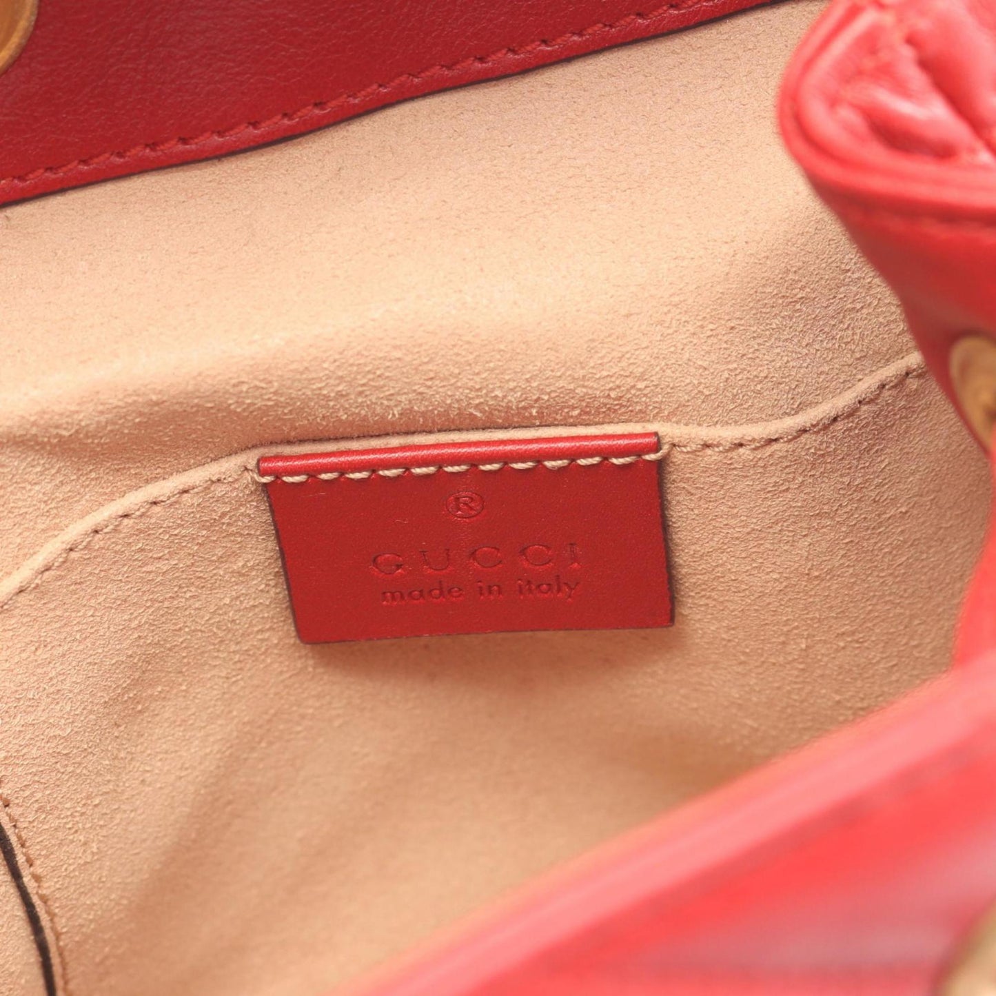Gucci Red Color Leather Backpack ( )