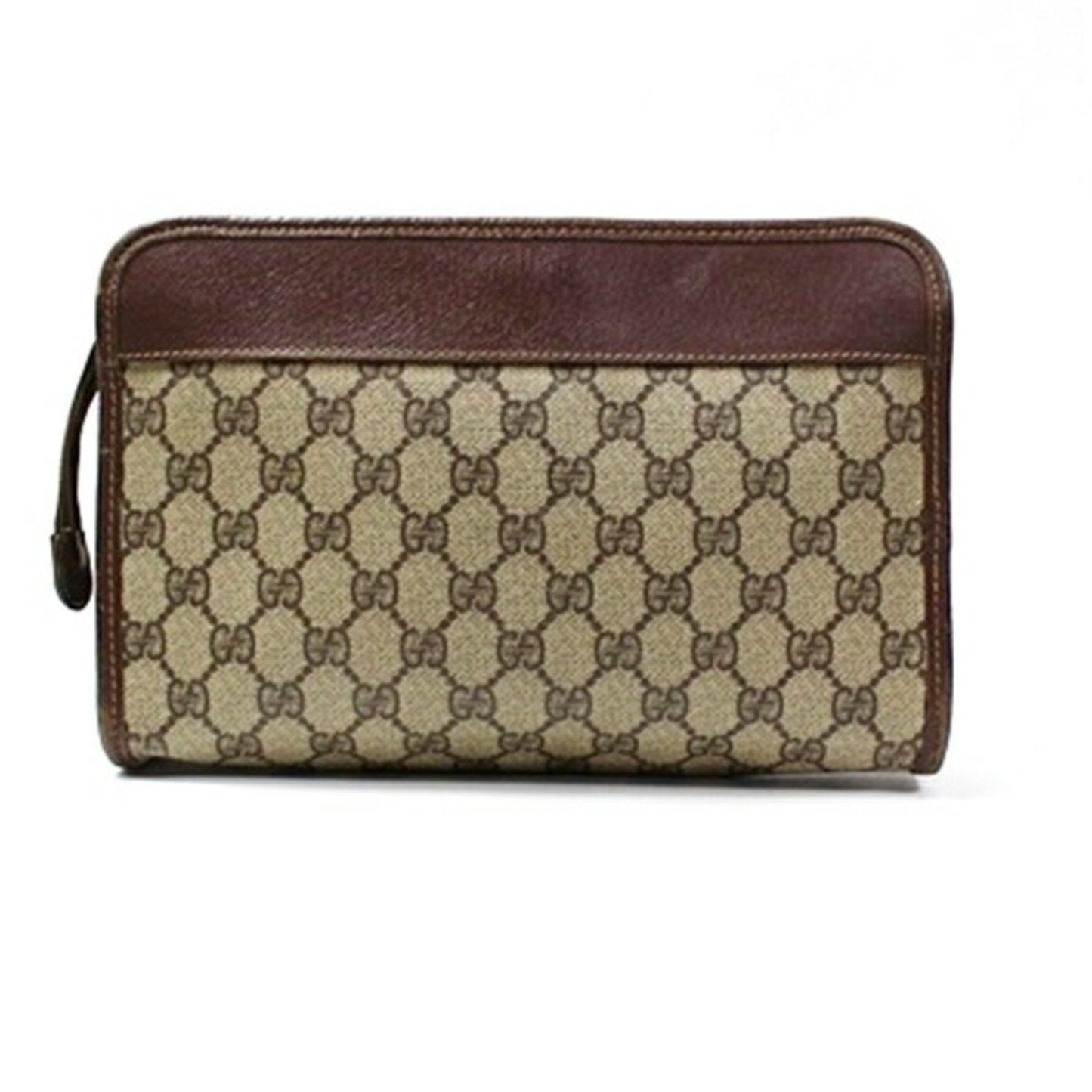 Gucci Beige Brown Pvc Leather Clutch Bag ( )
