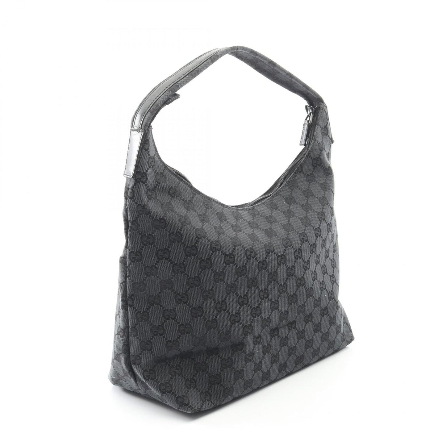 Gucci Gray Canvas Leather Shoulder Bag ( )