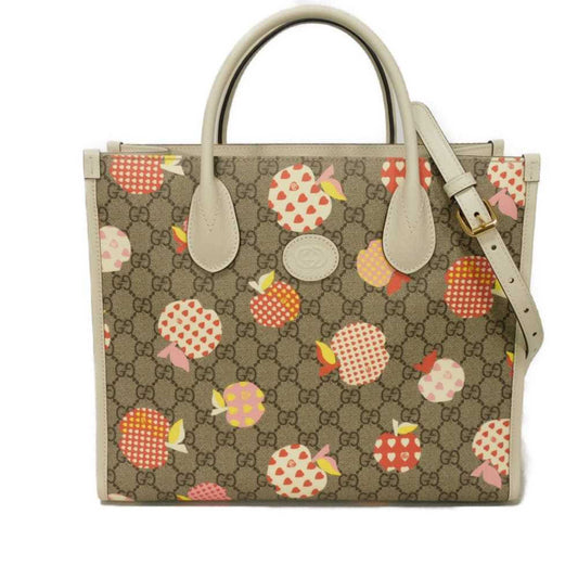 Gucci Beige Gg Supreme Leather Shoulder Bag Tote Bag ( )