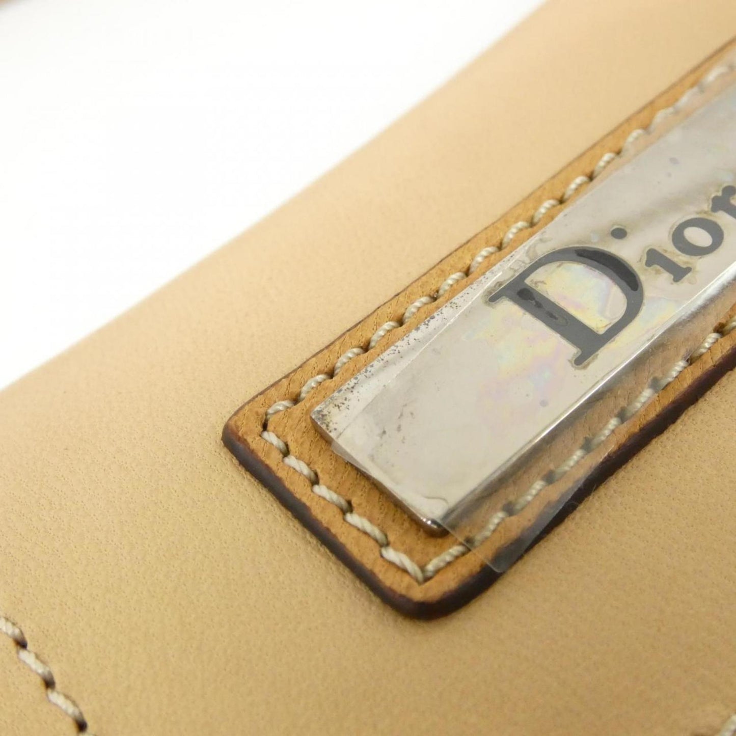 Christian Dior Beige Canvas Leather Shoulder Bag ()