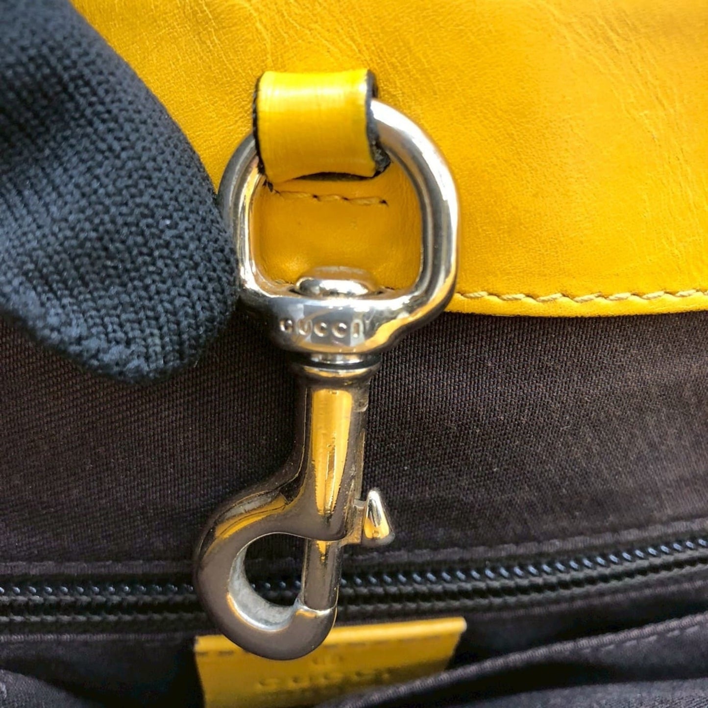 Gucci Diamante Yellow Leather Shoulder Bag Tote Bag ( )
