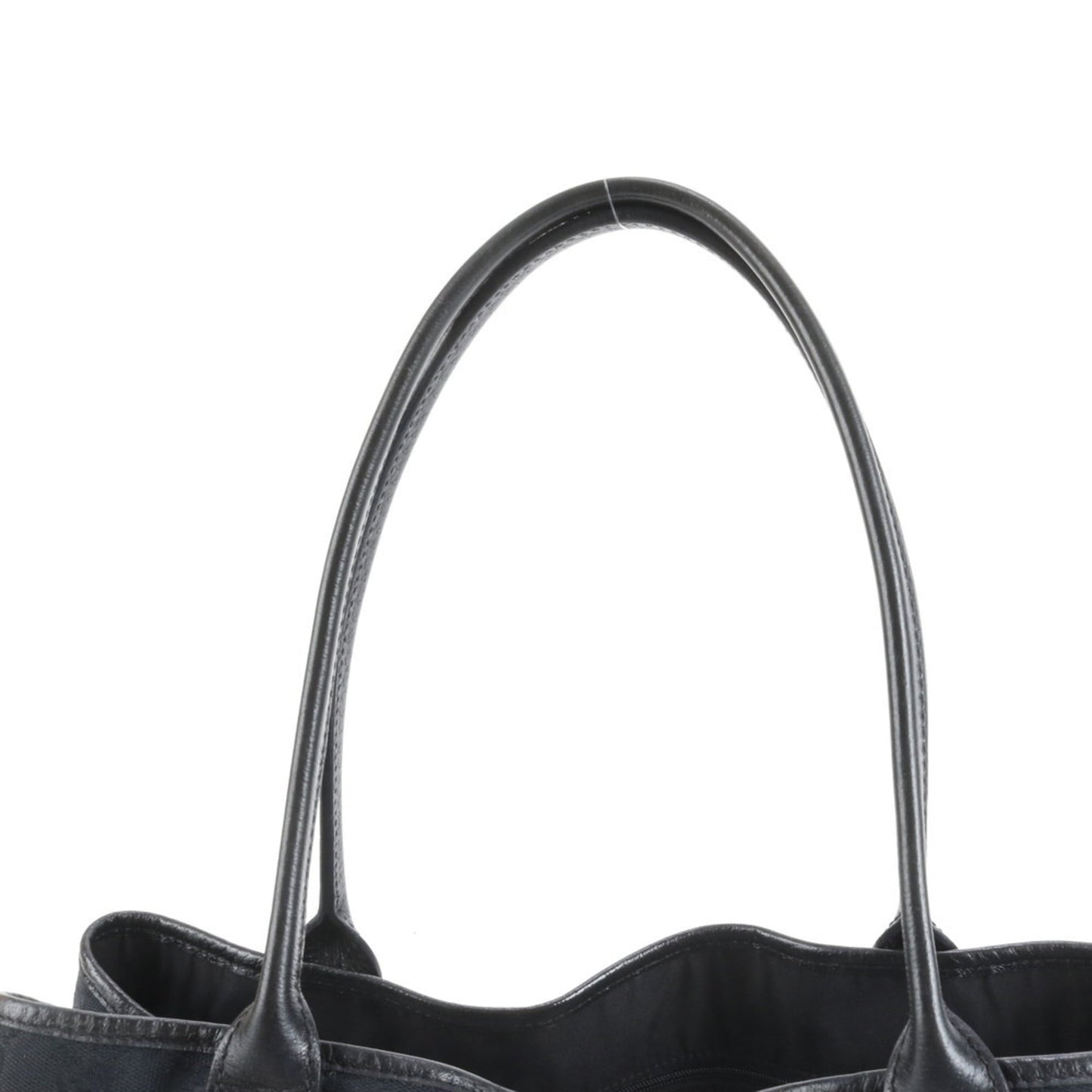 Gucci Black Leather Canvas Tote Bag ( )