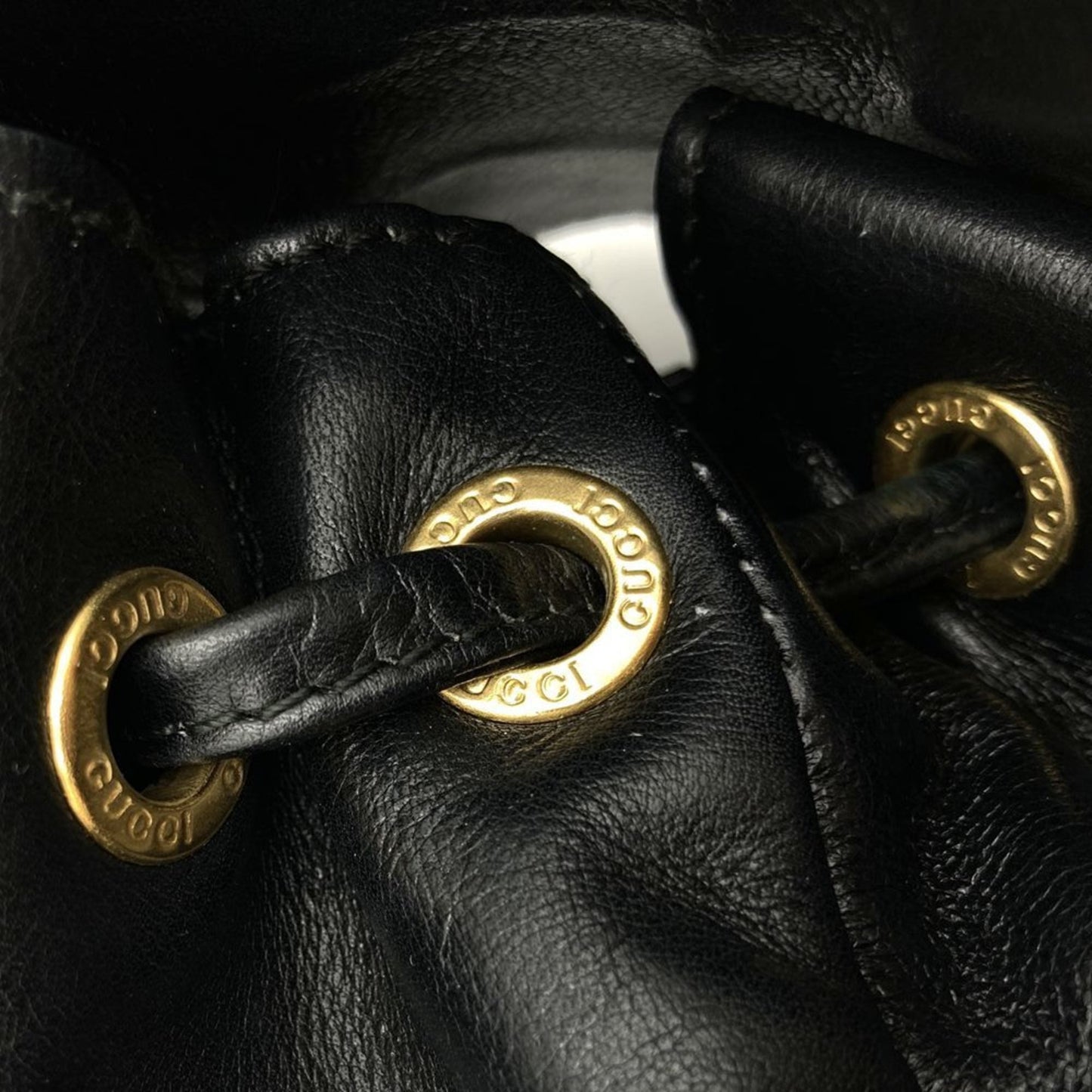 Gucci Black Leather Bamboo Backpack ( )