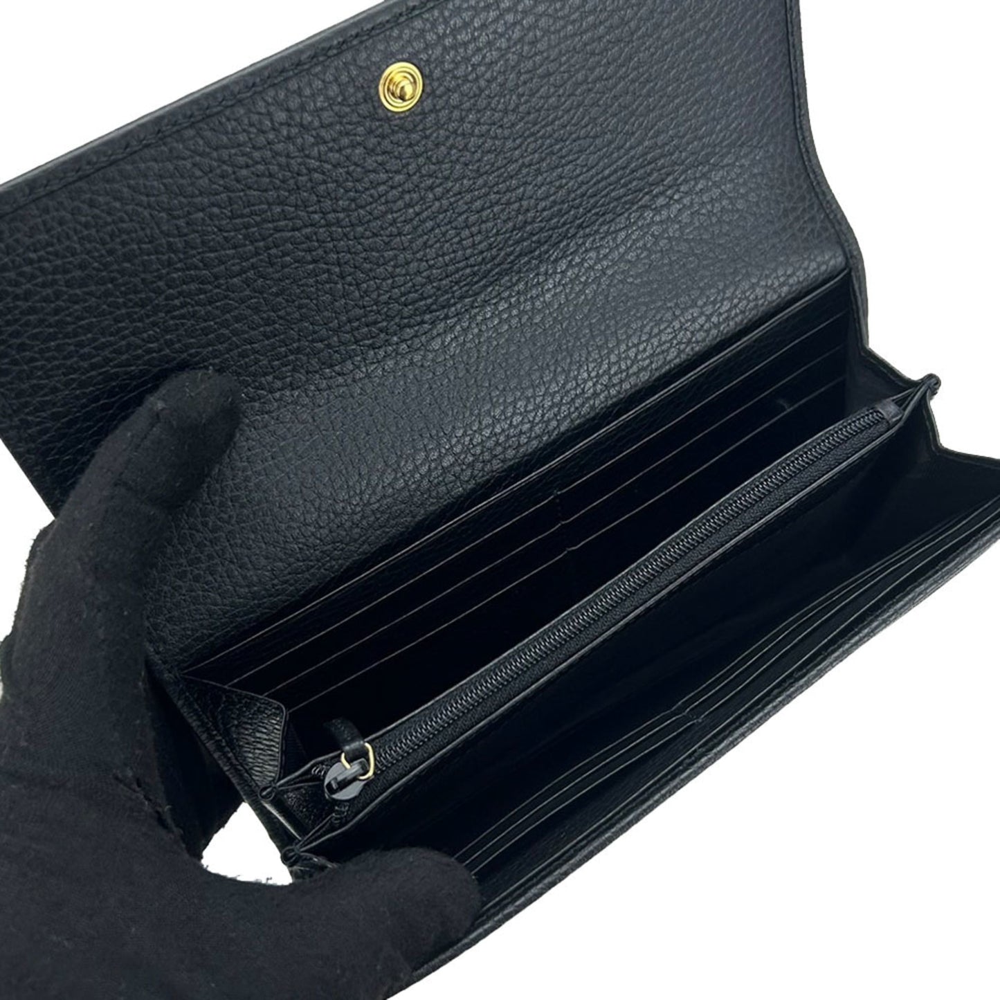 Gucci Black Leather Long Wallet (Bi-Fold) ( )