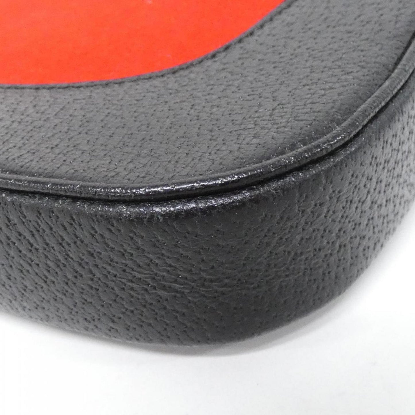 Gucci Black Red Color Felt Leather Shoulder Bag ( )