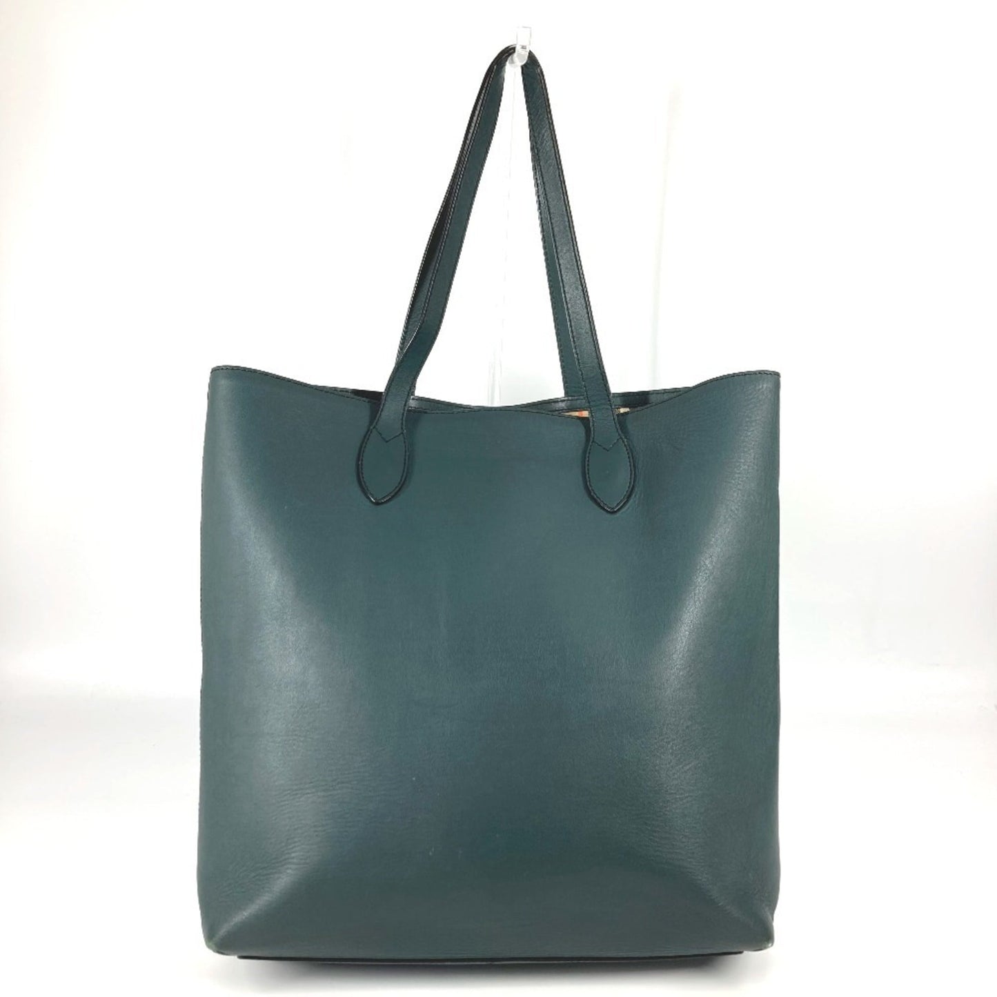 Burberry Blue Khaki Leather Shoulder Bag Tote Bag ( )