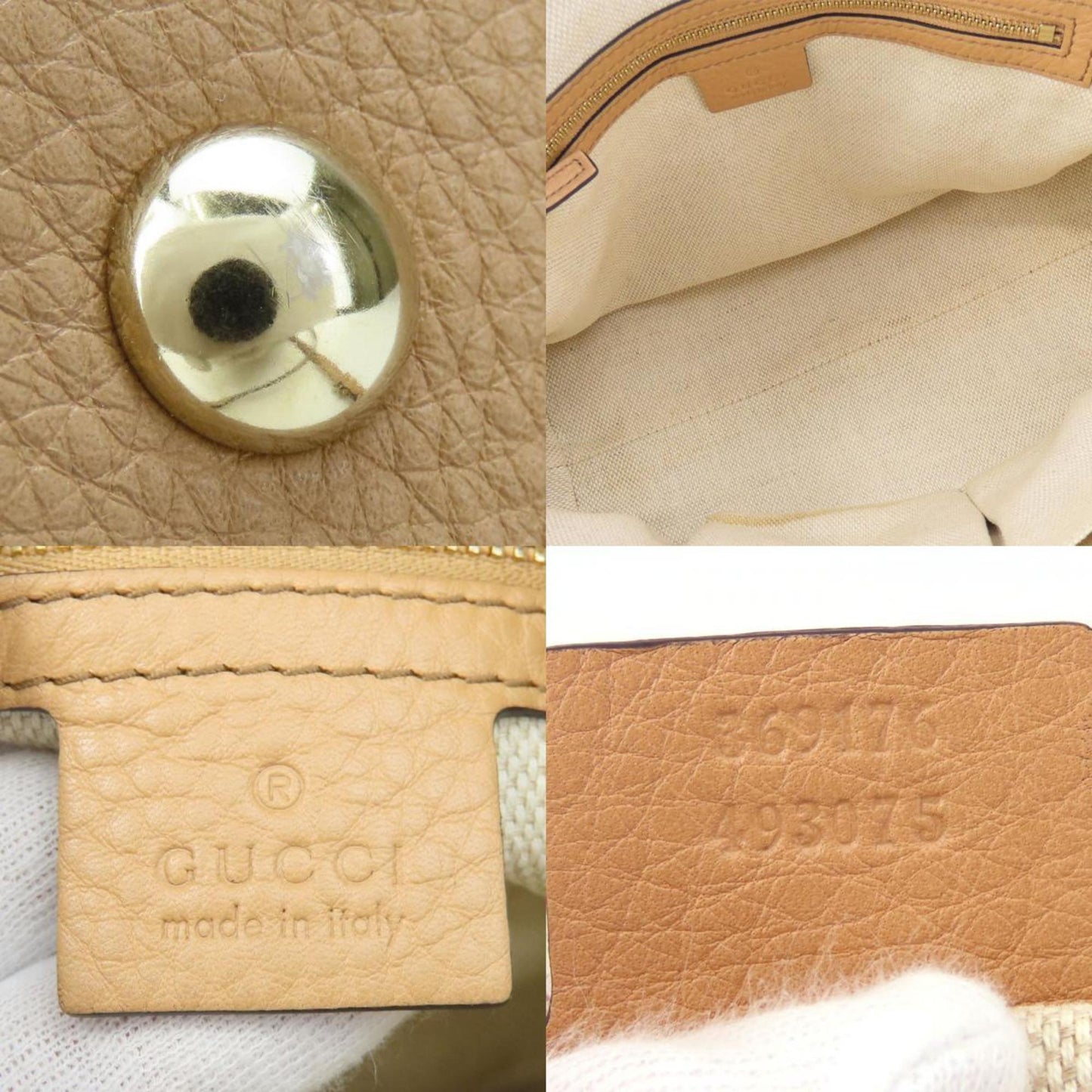 Gucci Beige Leather Handbag Shoulder Bag ( )