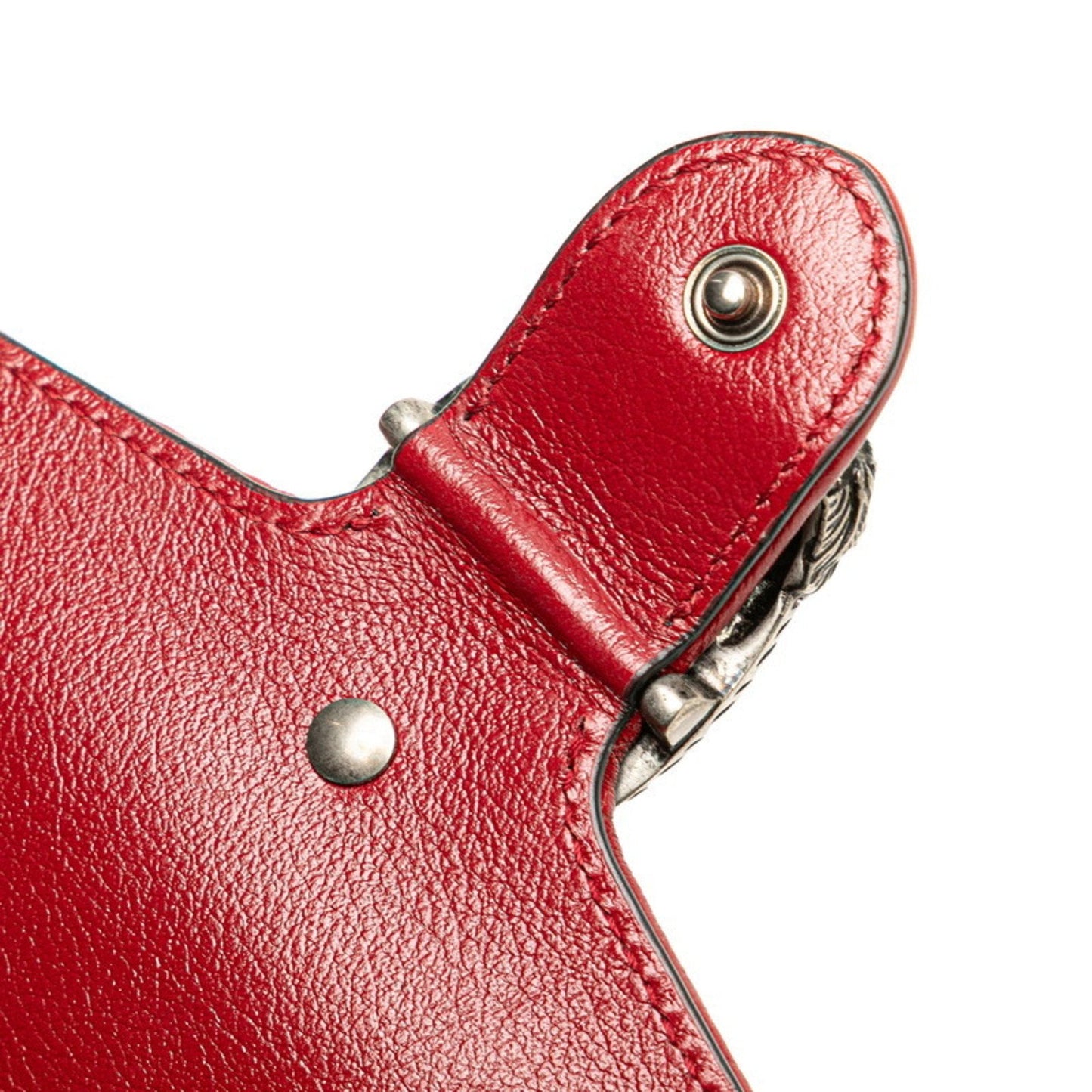 Gucci Red Color White Tweed Leather Shoulder Bag ( )