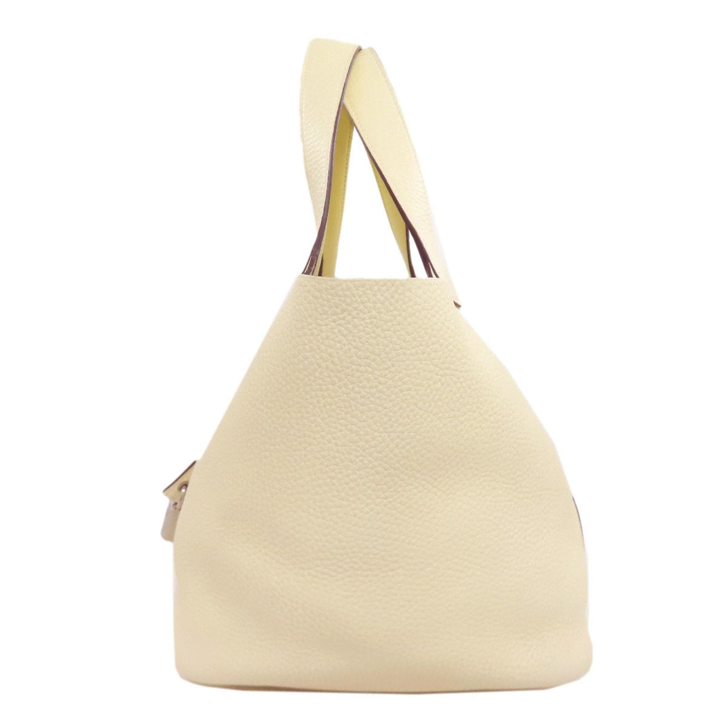 Hermes Picotin Ivory Taurillon Clemence Leather Handbag ( )