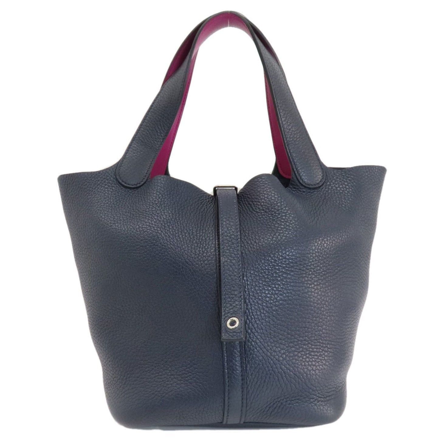 Hermes Picotin Blue Nuit Taurillon Clemence Leather Handbag ( )