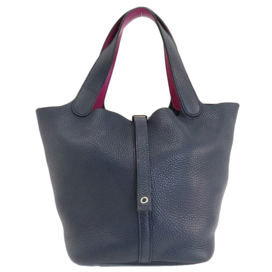 Hermes Picotin Blue Nuit Taurillon Clemence Leather Handbag ( )