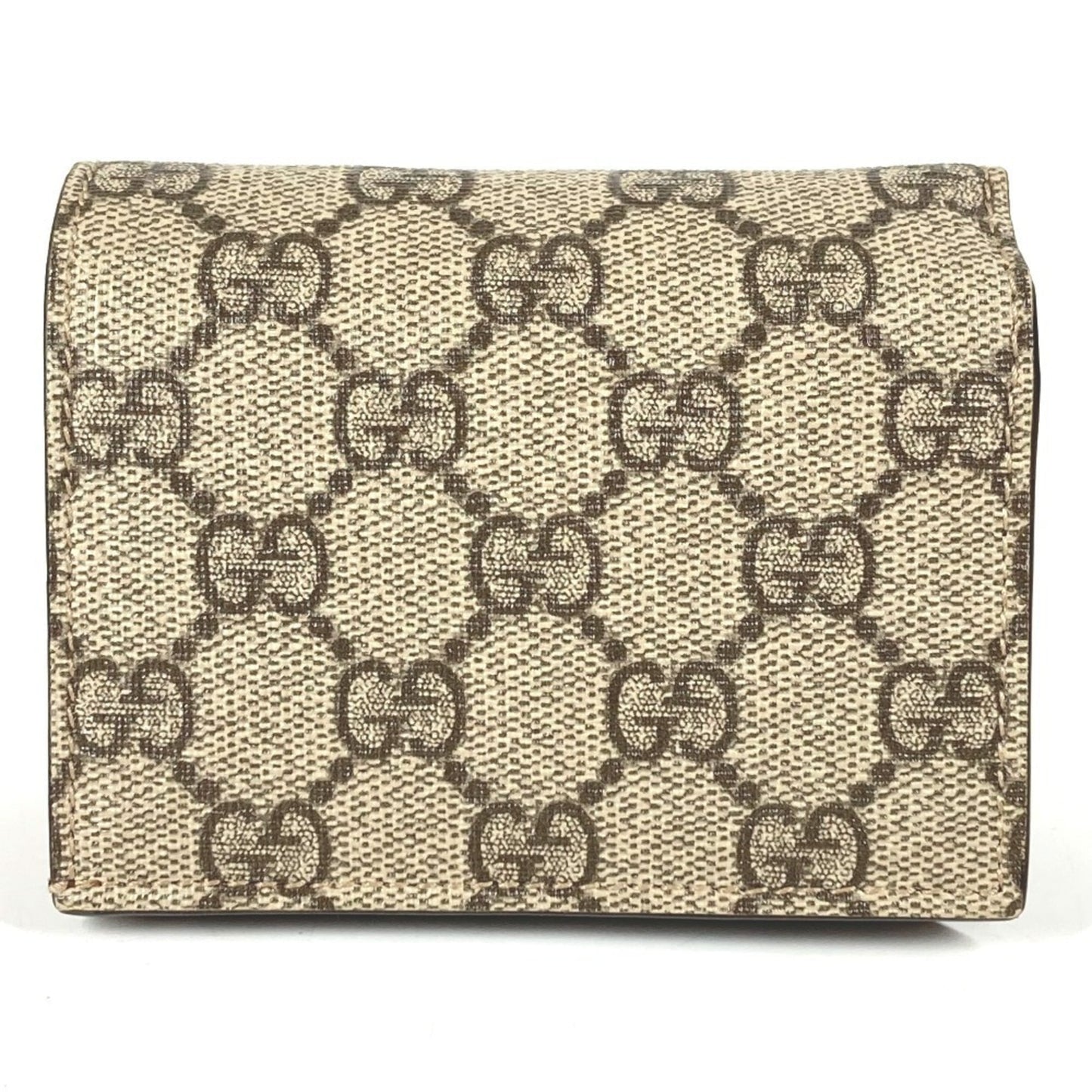 Gucci Gg Supreme Beige Red Color Gg Supreme Long Wallet (Bi-Fold) ( )