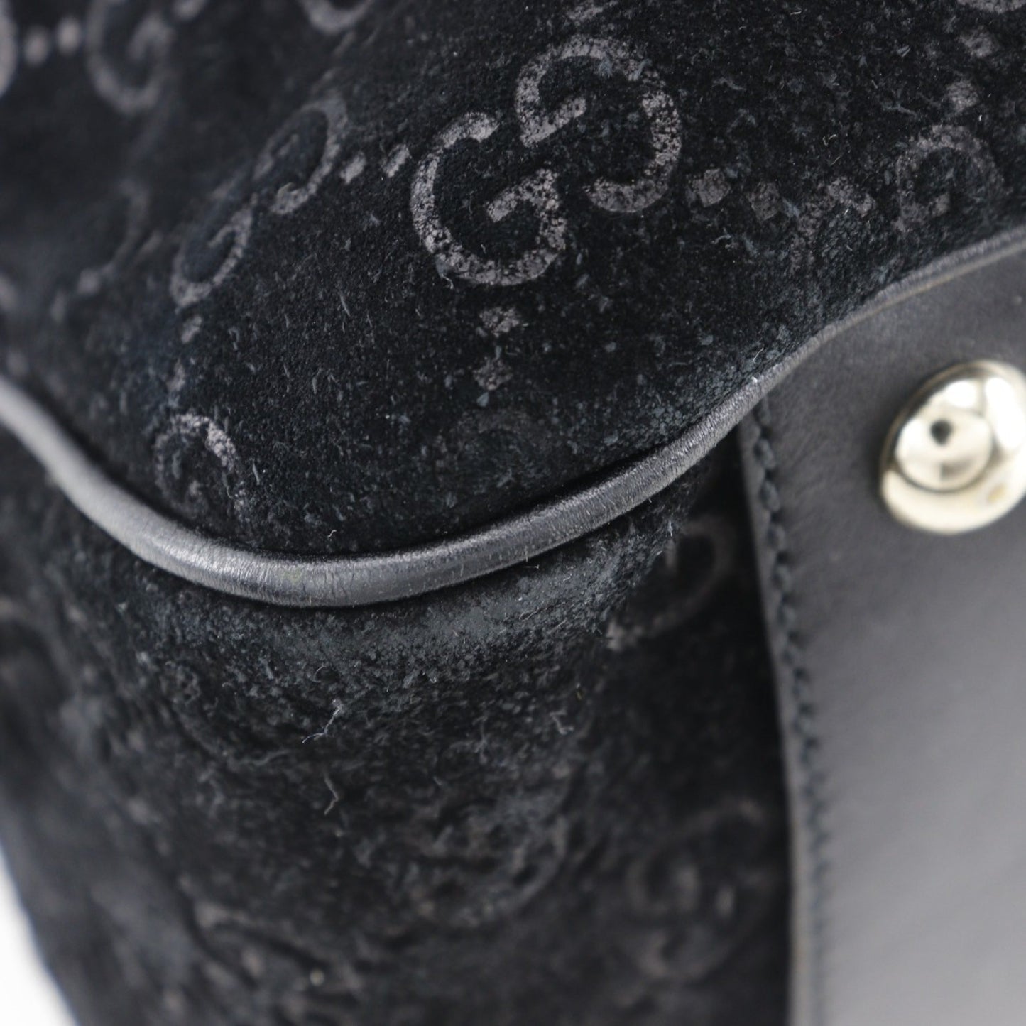 Gucci Black Suede Tote Bag ( )