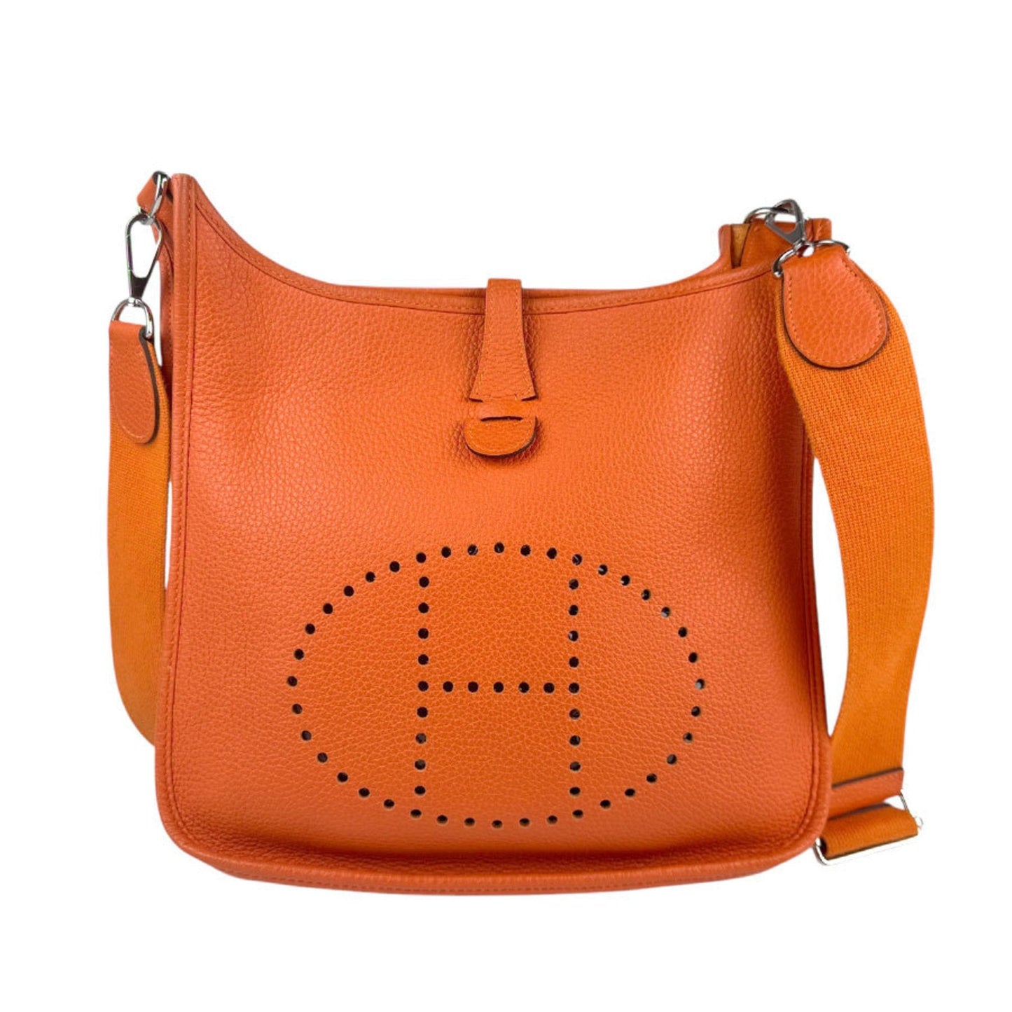 Hermes Orange Taurillon Clemence Leather Shoulder Bag ( )