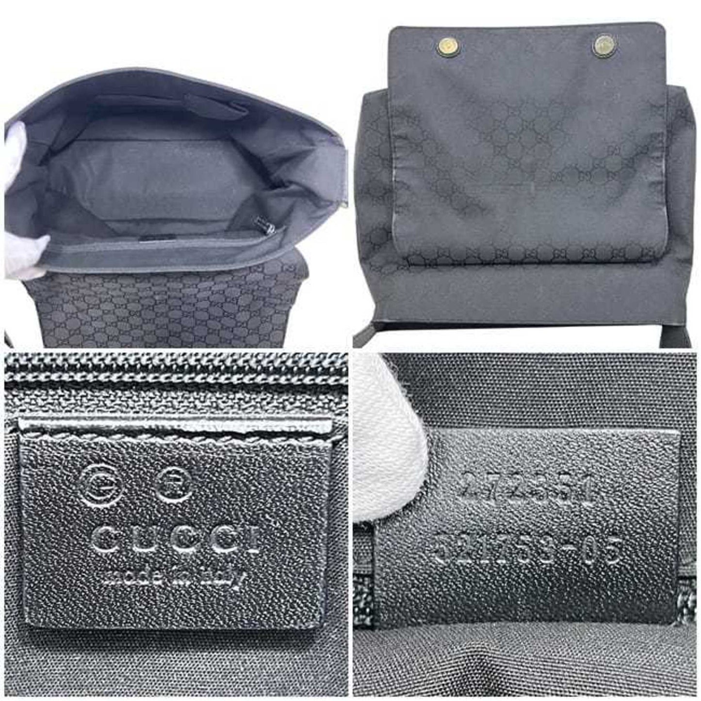 Gucci Black Nylon Leather Shoulder Bag ( )