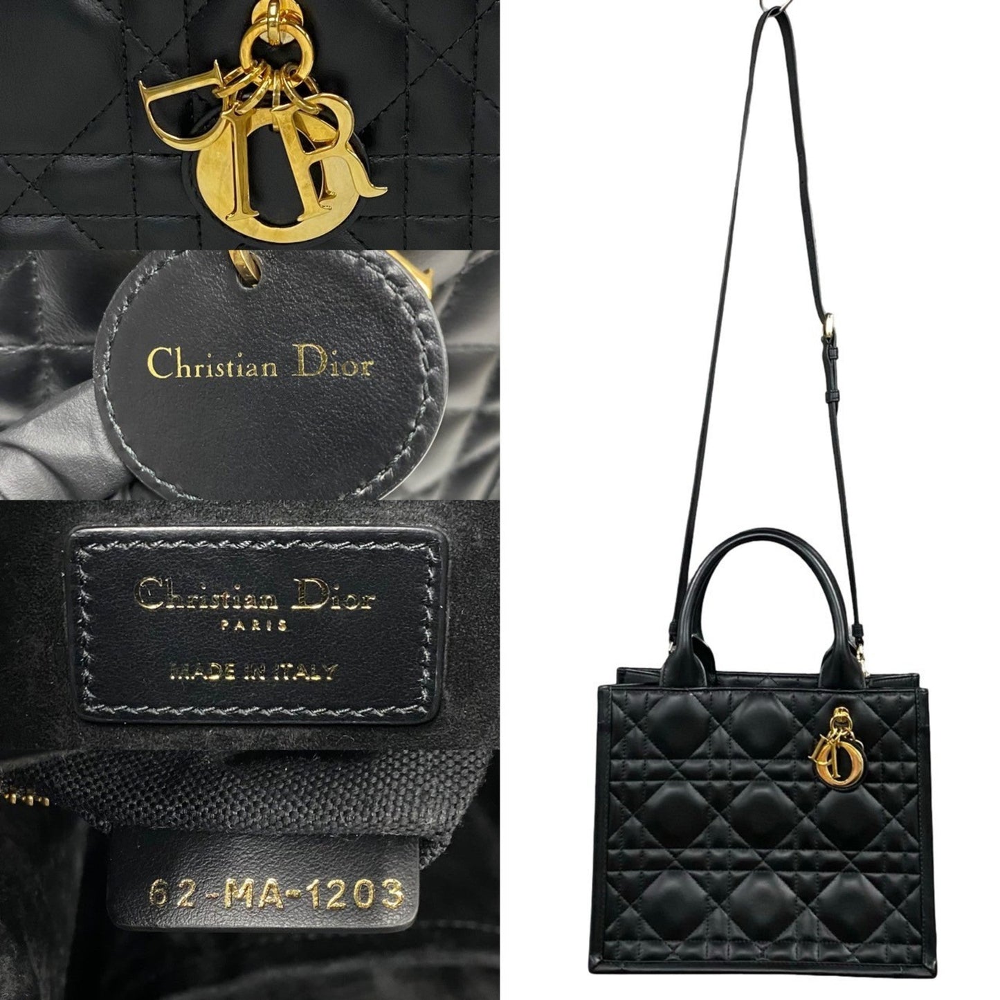 Christian Dior Black Leather Handbag Shoulder Bag ()