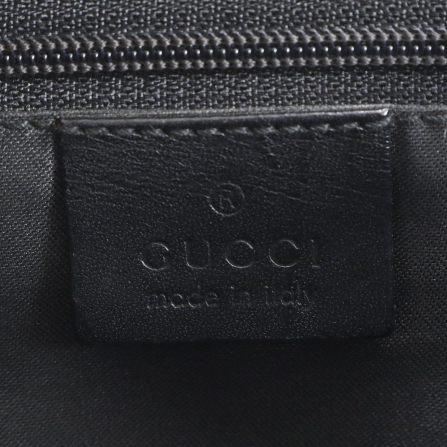 Gucci Black Leather Canvas Tote Bag ( )