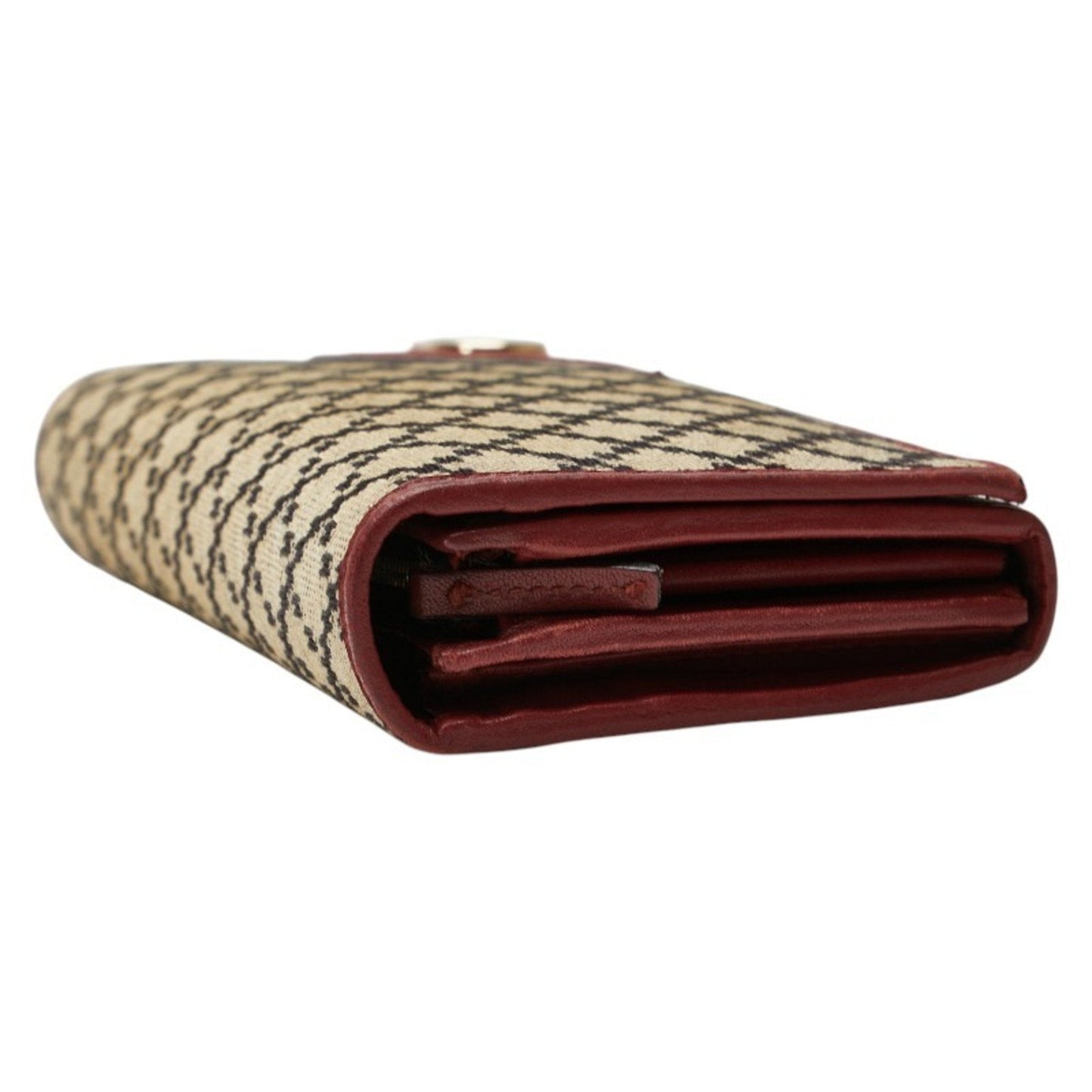 Gucci Beige Red Color Canvas Leather Long Wallet (Bi-Fold) ( )