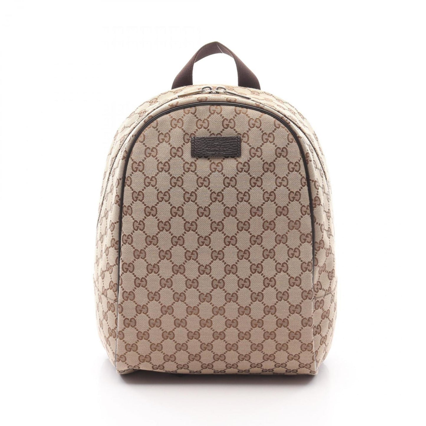 Gucci Gg Canvas Beige Brown Gg Canvas Leather Backpack ( )
