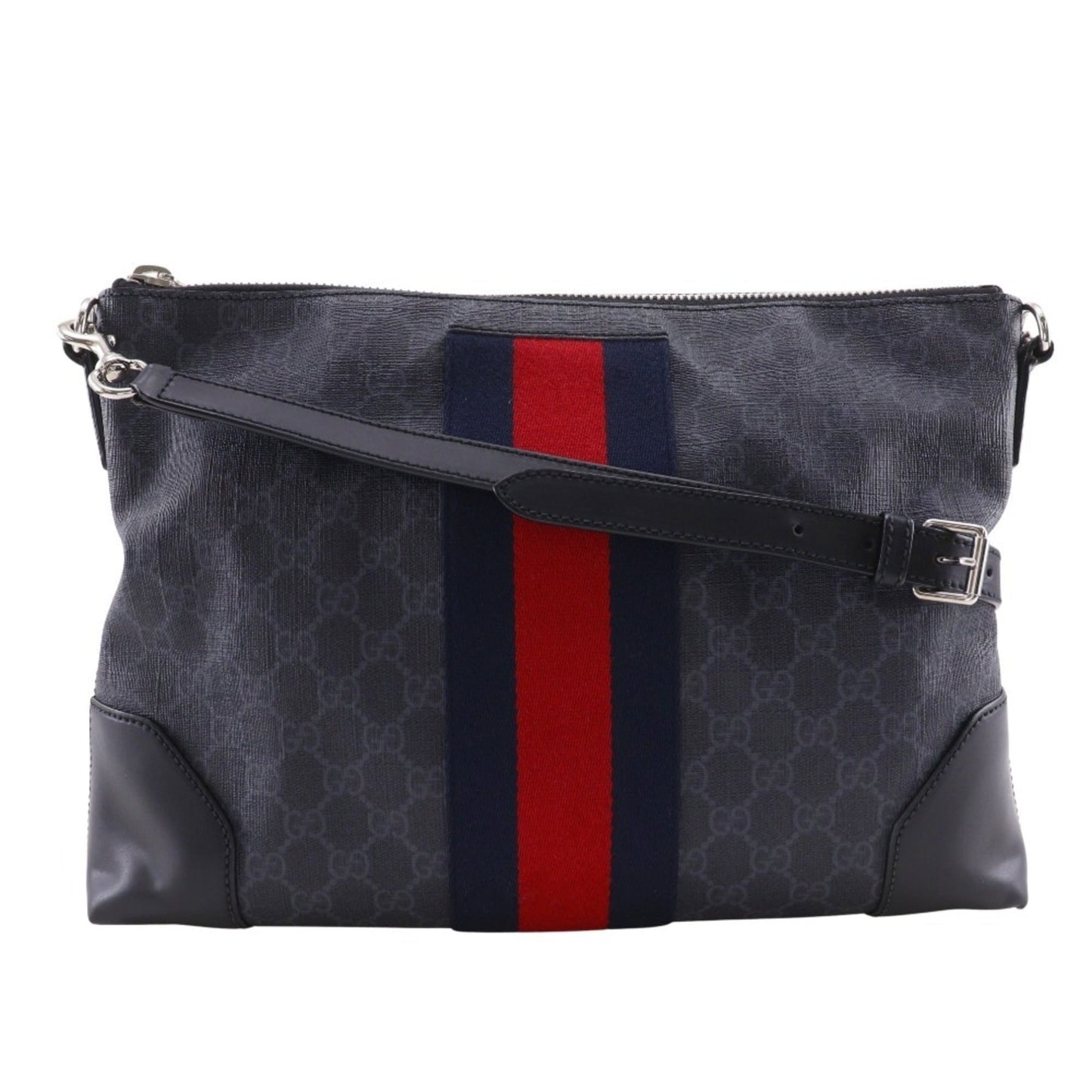 Gucci Black Gg Supreme Messenger Bag Shoulder Bag ( )