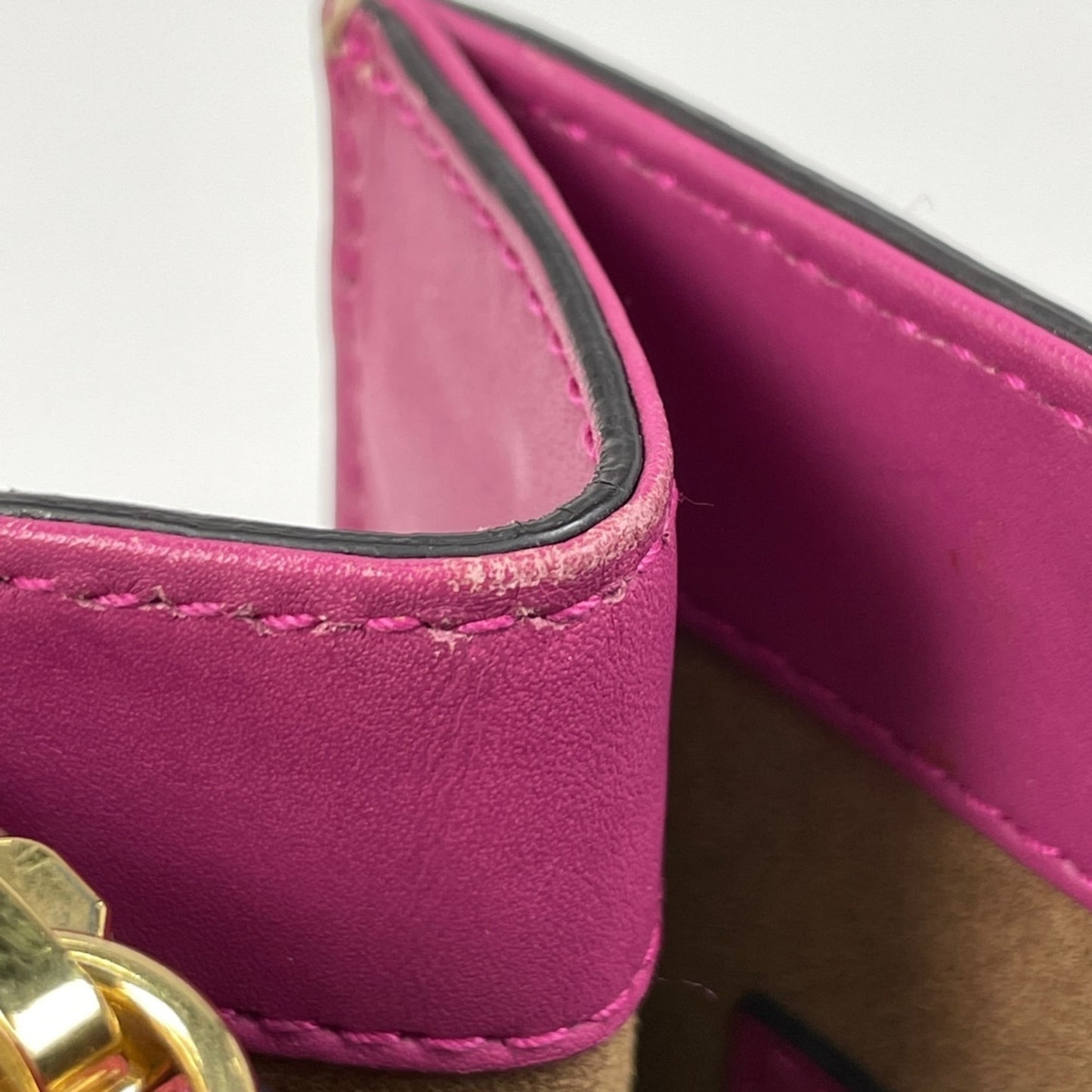 Gucci Brown Pink Red Color Coated Canvas Leather Handbag Shoulder Bag ( )